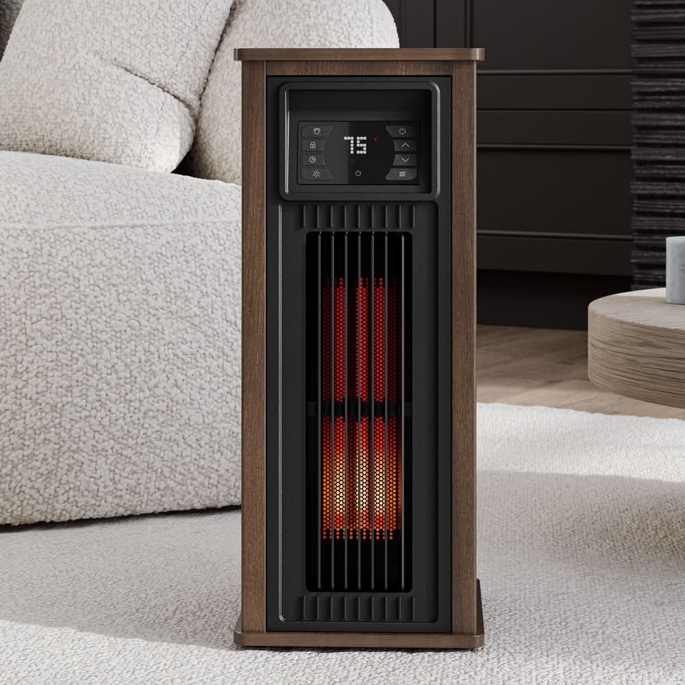 Utilitech infrared quartz cabinet heater with wood finish
