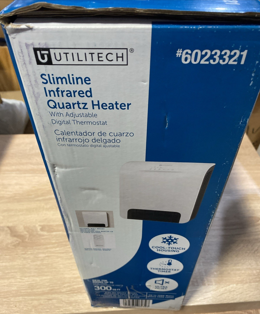 Utilitech slimline infrared quartz heater front view